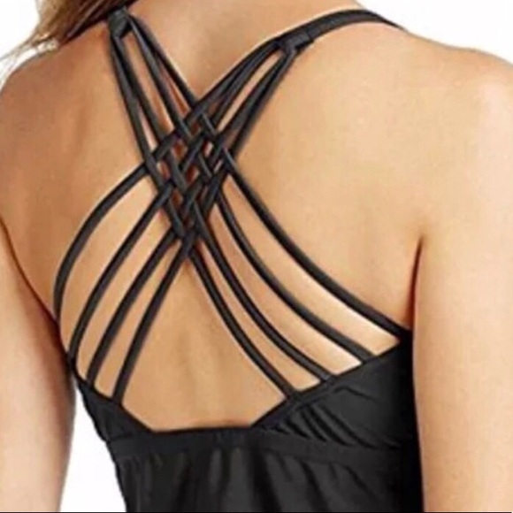 Crochet Strappy Tankini Top w/ Bust Enhancer - Picture 2 of 7